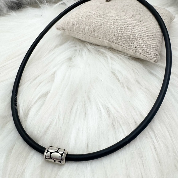 John Hardy .925 Kali Slide Black Rubber Cord Adjustable Necklace - Picture 7 of 7